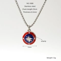 Stainless steel nautical compass necklace with blue and red oil drip enamel pendant - Red Blue Compass Star Style (ZYS1808)