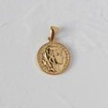 18K gold-plated stainless steel coin pendant necklace with French Republic motif - L06 Wreath Figure