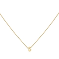 18K gold minimalist alphabet necklace featuring a polished uppercase letter G pendant - Gold G