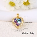 Macro shot of heart-shaped pendant with purple-blue crystal and zircon detailing - Gradient Blue Purple Gem Heart (A0277)