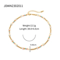 Detail view of colorful bead and pearl necklace with 38.0+6.0cm length and lobster clasp - Colorful Bead Pearl Style (JDWN2302011)