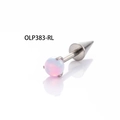 F136 Titan-Ohrstecker mit Opalstein und konischem Dorn für Knorpelpiercings - Wolkenrosa (OLP383)
