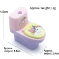 Rosa Toiletten-Anspitzer mit Einhorn-Motiv und Radiergummi, Größe 4,5x4,4 cm - Zufällig gemischt