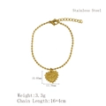 Goldenes Edelstahl-Armband mit Herz-Augen-Anhänger und Perlen für Damen Schmuck - LB1072 Gold Herz Stil