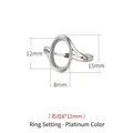 S925 sterling silver oval ring setting in white gold for 8x12mm stones - 8X12mm / White Gold