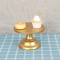 Elegante soporte redondo de metal dorado para tartas y exhibición de cupcakes - Bajo 20cm / Dorado