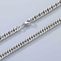 Polished silver stainless steel curb chain necklace with a secure lobster clasp - 45cm / 6mm Lobster Clasp