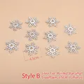 Set of 10 silver 4.5cm glitter snowflake patches for Christmas DIY crafts and bouquet decor - Style B Silver Snowflake (4.5cm/10 Pcs)