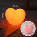 Heart-shaped glowing cake topper and ambient light with orange glow and pink matte finish - Pink Plastic Heart Lamp / Pink