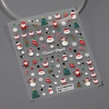 Adesivi per unghie natalizi 3D a rilievo con Babbo Natale e fiocchi di neve - TS-3275 Fiocco di Neve Notte Silenziosa - Nuovo Rilievo 3D