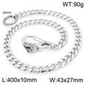 40cm skull and bat embossed stainless steel biker chain with lobster clasp and ring - Bat Skull Style 40cm (KK137-Z)