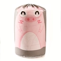 Rosa-graue Cartoon-Schwein Kordelzug Aufbewahrungstasche für feuchtigkeitsbeständige Decken - Rosa Schwein