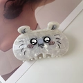 Graziosa pinza per capelli a gatto in acetato bianco con texture perlata - 9# Topo Grigio / 8.6cm*5cm