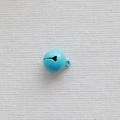 Detailed view of 14mm light blue painted metal bell for DIY crafts and pet accessories - Light Blue
