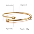 Minimalist knot C-shape open bracelet in 18K gold plated stainless steel - Twisted Open Style B-346