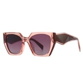 Moderne quadratische rosa Sonnenbrille mit lila Verlaufsgläsern und UV400-Schutz - Lila Verlauf
