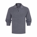 Cardigan da uomo grigio in maglia a nido d'ape con colletto a polo e tre bottoni eleganti - M / Grigio