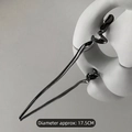 Épingle à cheveux noire minimaliste de 17,5 cm pour chignon moderne et style hanfu chic - Pic Ligne Anthracite Minimaliste / Métal canon