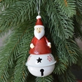 Campana di Babbo Natale rossa e bianca con motivi a fiocco di neve appesa all'albero - Babbo Natale