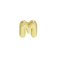Polished 18k gold bubble letter M puffy pendant charm with a smooth metallic finish - Letter M Pendant / Gold