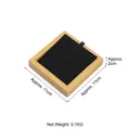 Square yellow jewelry display box with black velvet interior 11x11x2cm for earrings - Square Small Chain Tray (Black Velvet)