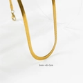 Collana a catena piatta serpente oro 3mm in acciaio inossidabile lunga 45+5cm - 3mm-45+5cm / Oro