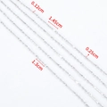 Silver stainless steel bar chain with 1.45cm long links and 0.12cm thickness detail - 1 Meter/Pack / Steel Color-1.3x1.45mm