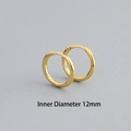 Orecchini a cerchio minimalisti in argento S925 dorato con diametro interno di 12 mm - 12mm / Oro