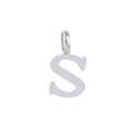 Polished silver-colored stainless steel initial S letter pendant charm for DIY jewelry - Steel S