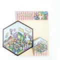 3D DIY cat shop sticker set with scenery cards in pastel colors for kids scrapbooking - Worry-Free Store