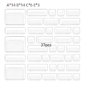 37-piece transparent drawer organizer set with multiple sizes for storage sorting - 37-Piece Set