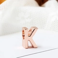 Elegant rose gold metal letter K charm bead for DIY bracelets and necklaces jewelry - Letter K / Rose Gold