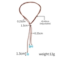 Bohemian adjustable necklace with three turquoise pendants and size measurement details - N2111-13 Adjustable Sliding Turquoise Necklace