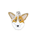 Creative Welsh Corgi dog pendant in yellow and white enamel finish with metal ring - 8 Corgi