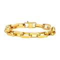 Bracelet chaîne en or élégant avec maillons polis et fermoir à rabat sécurisé - Or (23cm)