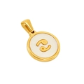 18K gold plated titanium steel necklace featuring a white shell Cancer zodiac pendant - Cancer - Single Pendant