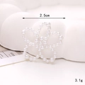 Dettaglio macro di accessorio floreale con perle da 2,5 cm per scarpe e cover - D2481-25mm Fiore a 5 Petali con Perla / Argento