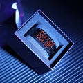 Lava LED watch with red digital display in premium black gift box packaging - Tungsten Black Red LED