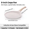 Padella antiaderente per crepes da 24 cm con manico effetto legno, gas e induzione - 24cm (8 pollici) Beige