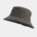 Detail of dark grey canvas bucket hat featuring metal eyelets and reinforced brim stitching - M (56-58cm) / Dark Gray