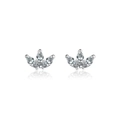 Elegante S925 sterling zilveren kroon oorknopjes met marquise geslepen zirkonia's - 925 zilver / Zilver