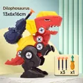 DIY assembly Dilophosaurus toy for kids with screwdriver and three suction darts - Dilophosaurus (OPP Bag)