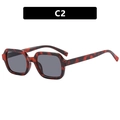 Classic square sunglasses with vintage tortoiseshell frame and dark grey lenses - Tortoise Grey