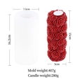 Macro view of 3D cylindrical rose flower silicone mold and the finished floral candle - 3D Cylinder Rose - Large
