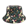 Trendy bucket hat with colorful unicorn and floral cartoon print for sun protection - M (56-58cm) / Unicorn Print (1#)