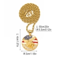 Gold-finish hip hop necklace with eagle and American flag rhinestone pendant - Eagle Roundel (470) / Gold