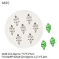 7-cavity white silicone mold for making miniature ice cream cone clay and resin charms - 4# Ice Cream Cone / Gray