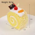 Modello di rotolo dolce giallo artificiale con ciliegia e misure di 7x6x4 cm reali - Singolo - Senza Magnete / Giallo