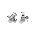 5mm Edelstahl Verstellbare Stopperperle mit Seitenring für DIY Halsketten Schmuck - Mit Ring 4x5x0.8 - Stahlfarbe