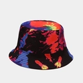 Bob tie-dye tendance avec motifs graffiti rouge et bleu pour un style urbain moderne - M (56-58cm) / Réversible / Éclaboussure d'Encre Rouge Bleu Jaune Noir (19#)